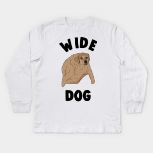 Wide Dog Meme Kids Long Sleeve T-Shirt